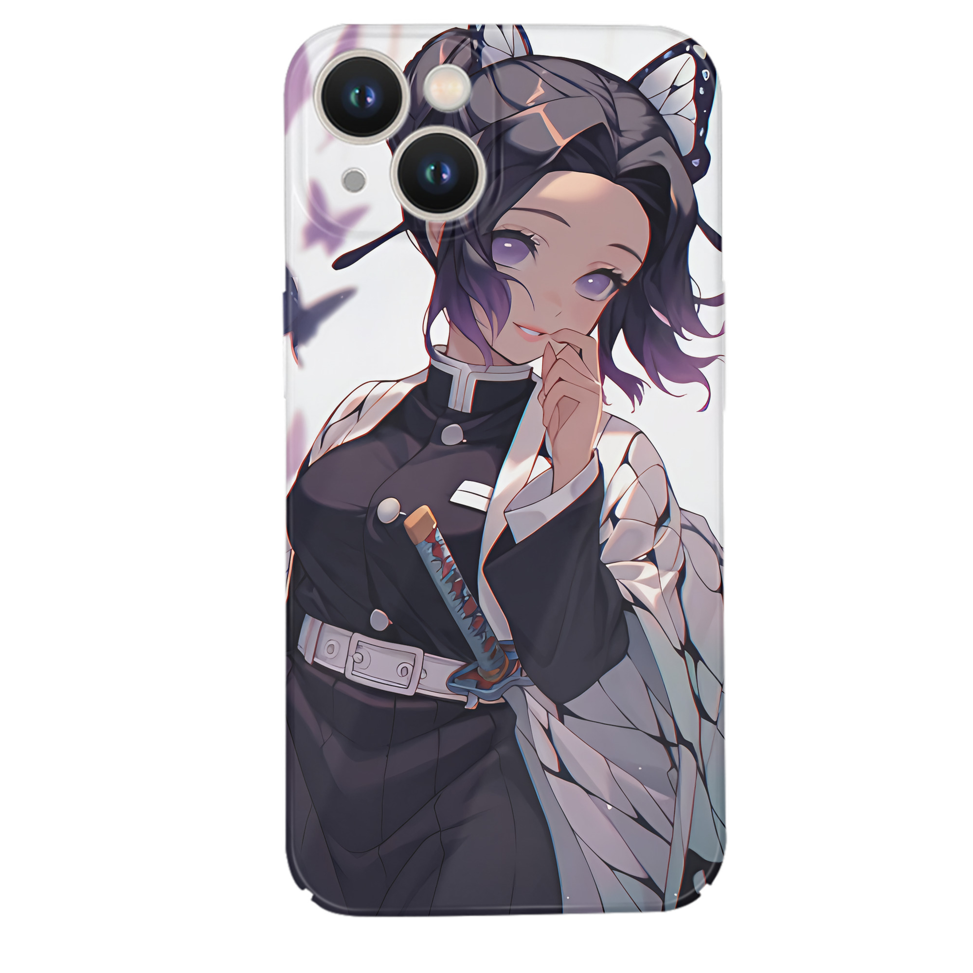 （画像用） 鬼滅の刃（きめつのやいば）蟲柱-胡蝶 しのぶ／こちょう しのぶ Kochou Shinobu 【iPhone 14シリーズ対応】ハードケース